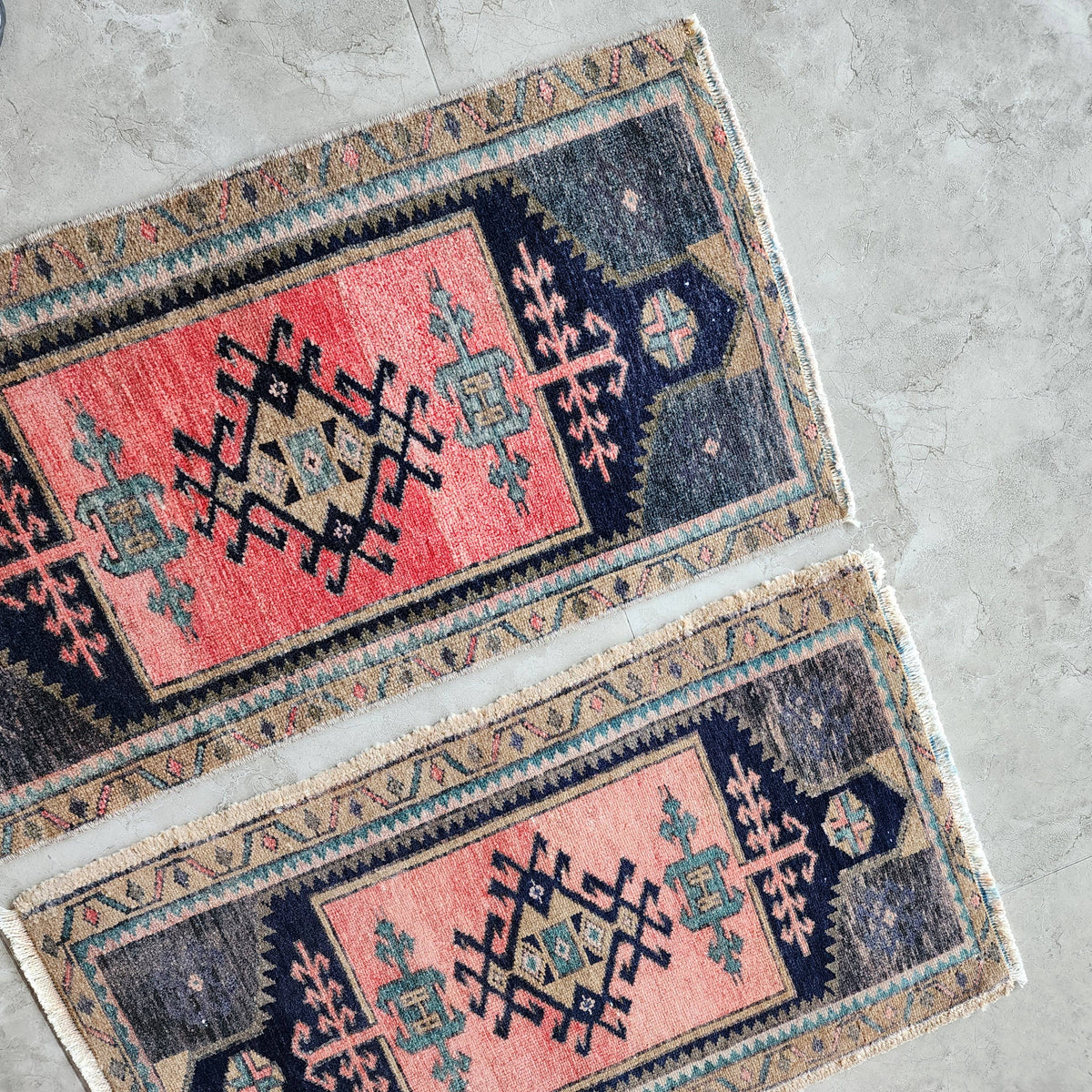 Vintage Türk Yastık Halı 2'li Set 49 x 81 cm