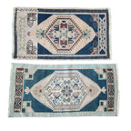 Vintage Türk Yastık Halı 2'li Set 53 x 95 cm