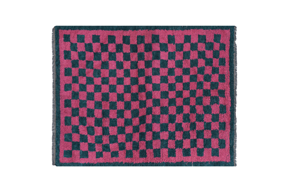 Vintage Türk Damalı Tulu Halı 144 x 190 cm