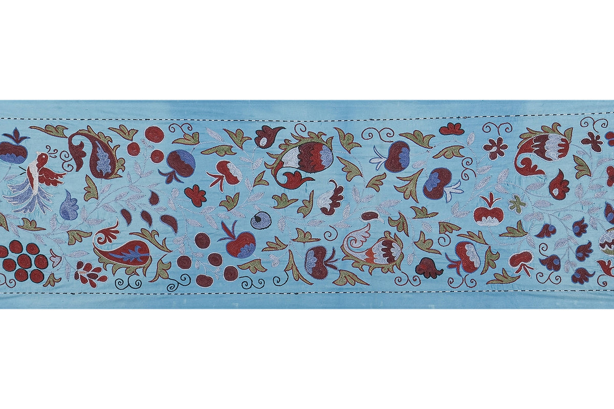 El İşlemesi Suzani Duvar Örtüsü 53 x 190 cm