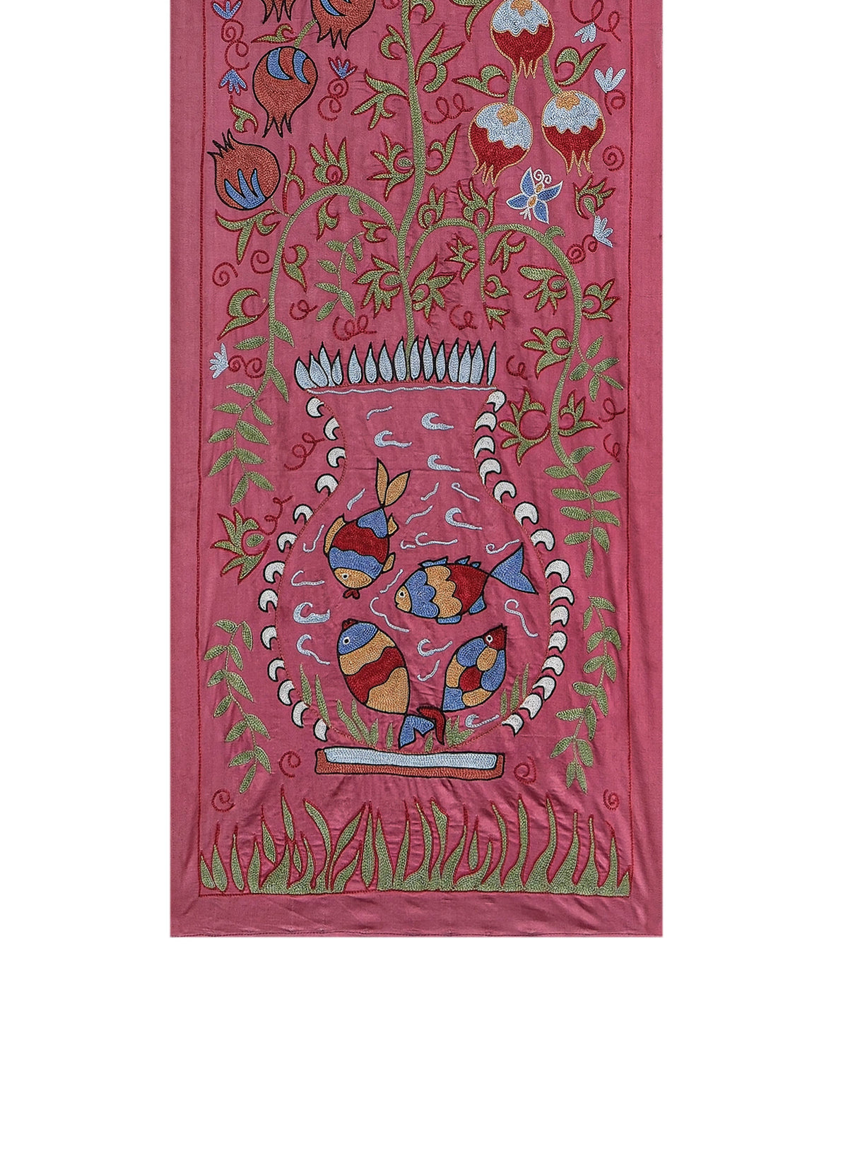 Tavus Kuşu Desenli Suzani Yolluk 54 x 190 cm