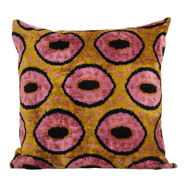 İpek Ikat Kadife Kırlent Kılıfı 60 x 60 cm