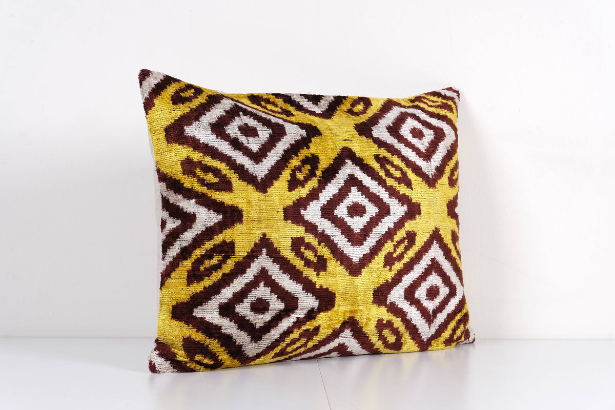 İpek Ikat Kadife Kırlent Kılıfı 2'li Set 42 x 57 cm