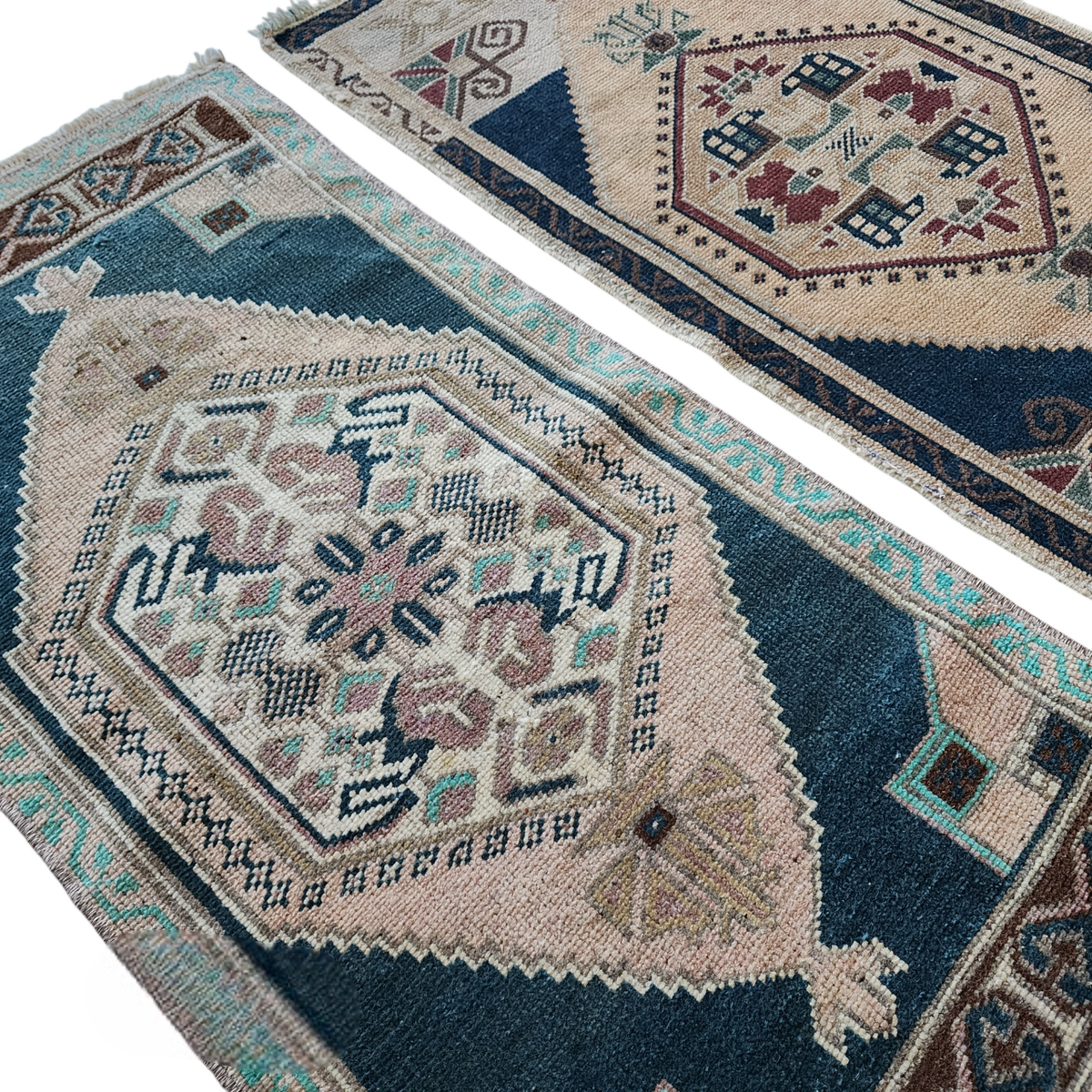 Vintage Türk Yastık Halı 2'li Set 53 x 95 cm