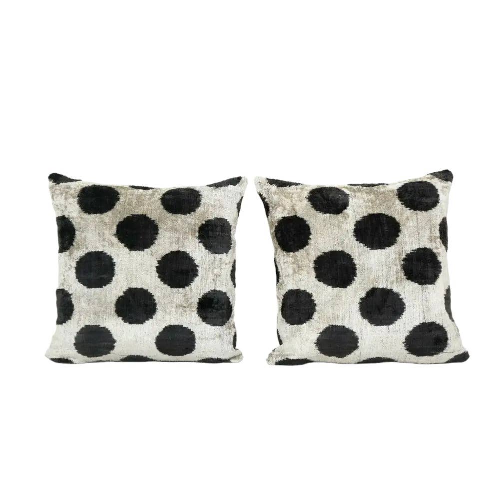 İpek Ikat Kadife Kırlent Kılıfı 2'li Set 40 x 40 cm
