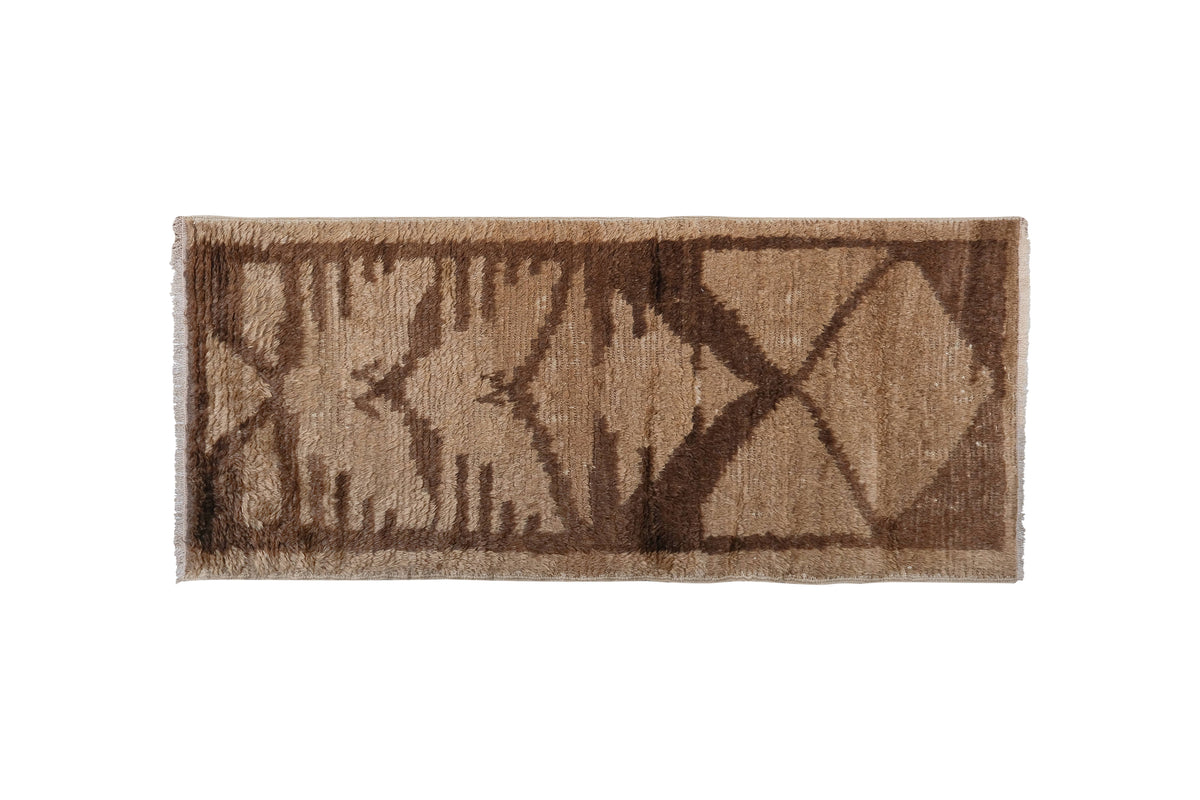 Vintage Türk Damalı Tulu Halı 72 x 142 cm