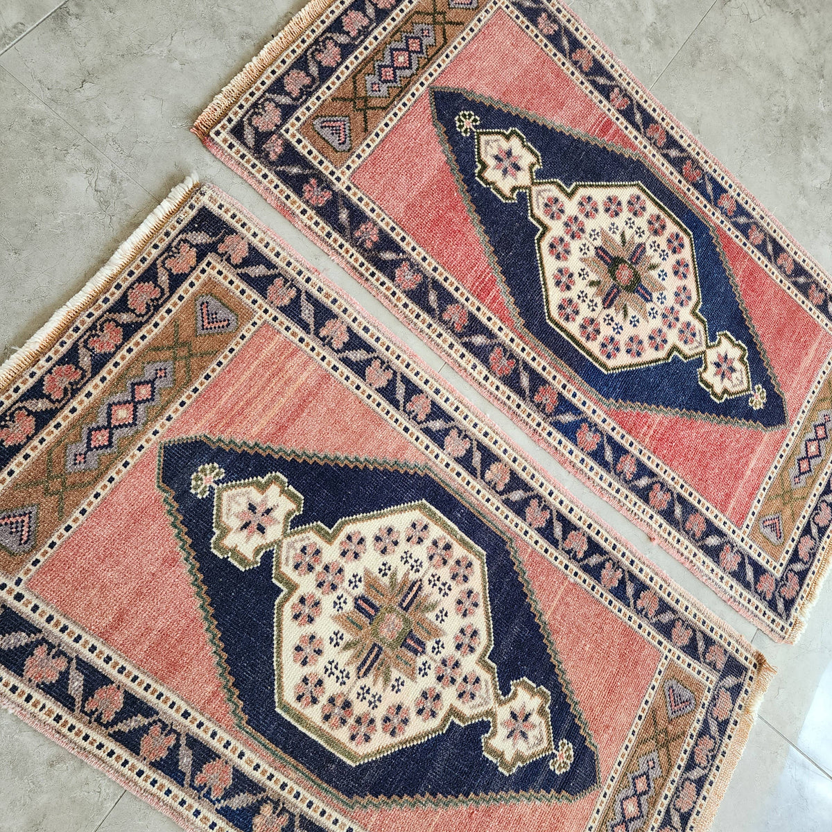 Vintage Uşak Yastık Halı 2'li Set 57 x 100 cm