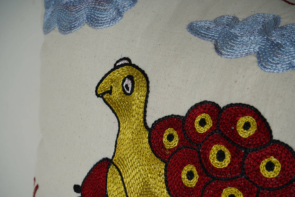 Kaplumbağa Desenli Suzani Kırlent Kılıfı 2'li Set 48 x 48 cm