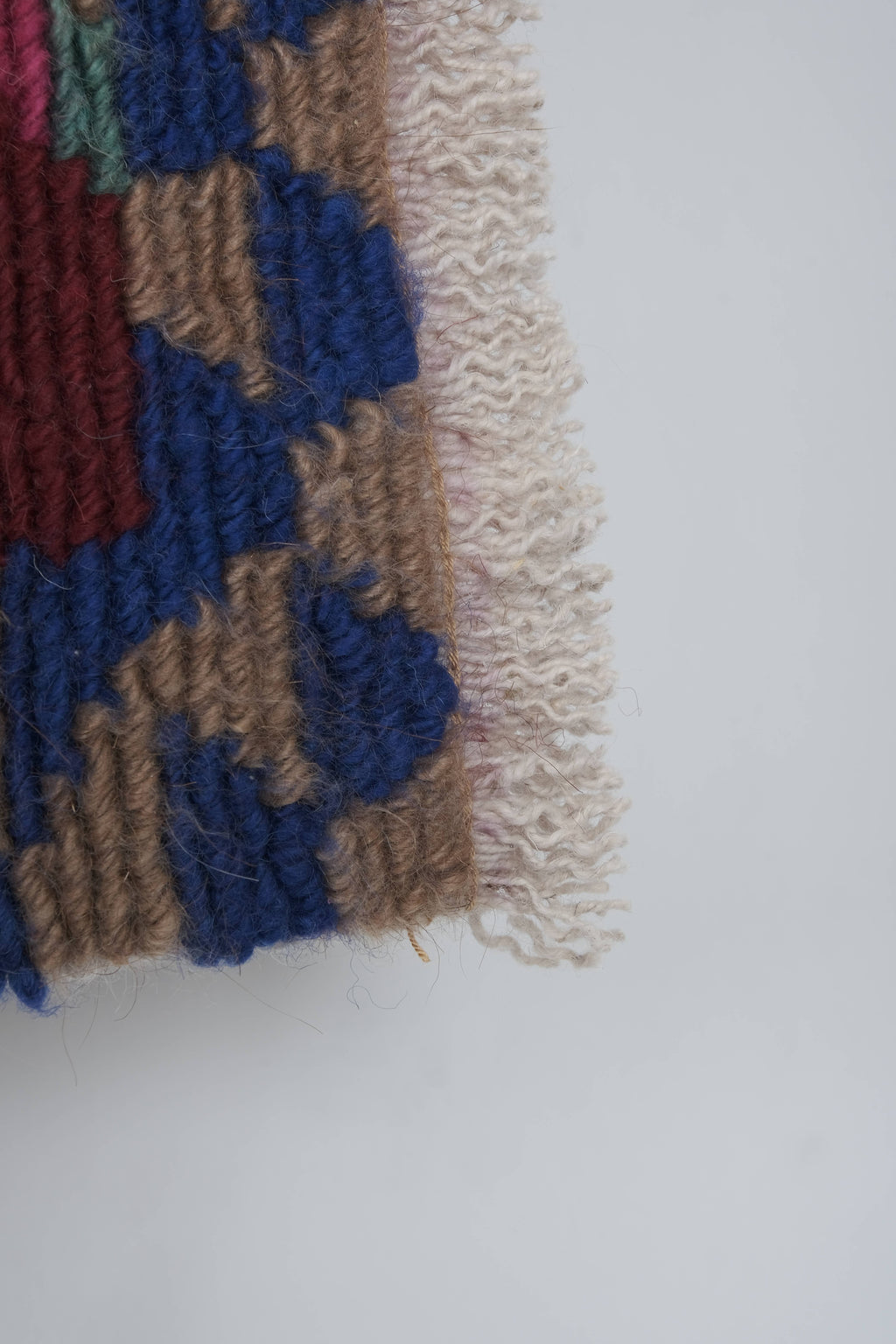 Vintage Türk Damalı Tulu Halı 124 x 141 cm