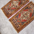 Vintage Uşak Yastık Halı 2'li Set 52 x 93 cm