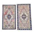 Vintage Türk Yastık Halı 2'li Set 55 x 98 cm