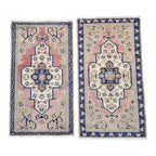 Vintage Türk Yastık Halı 2'li Set 55 x 98 cm