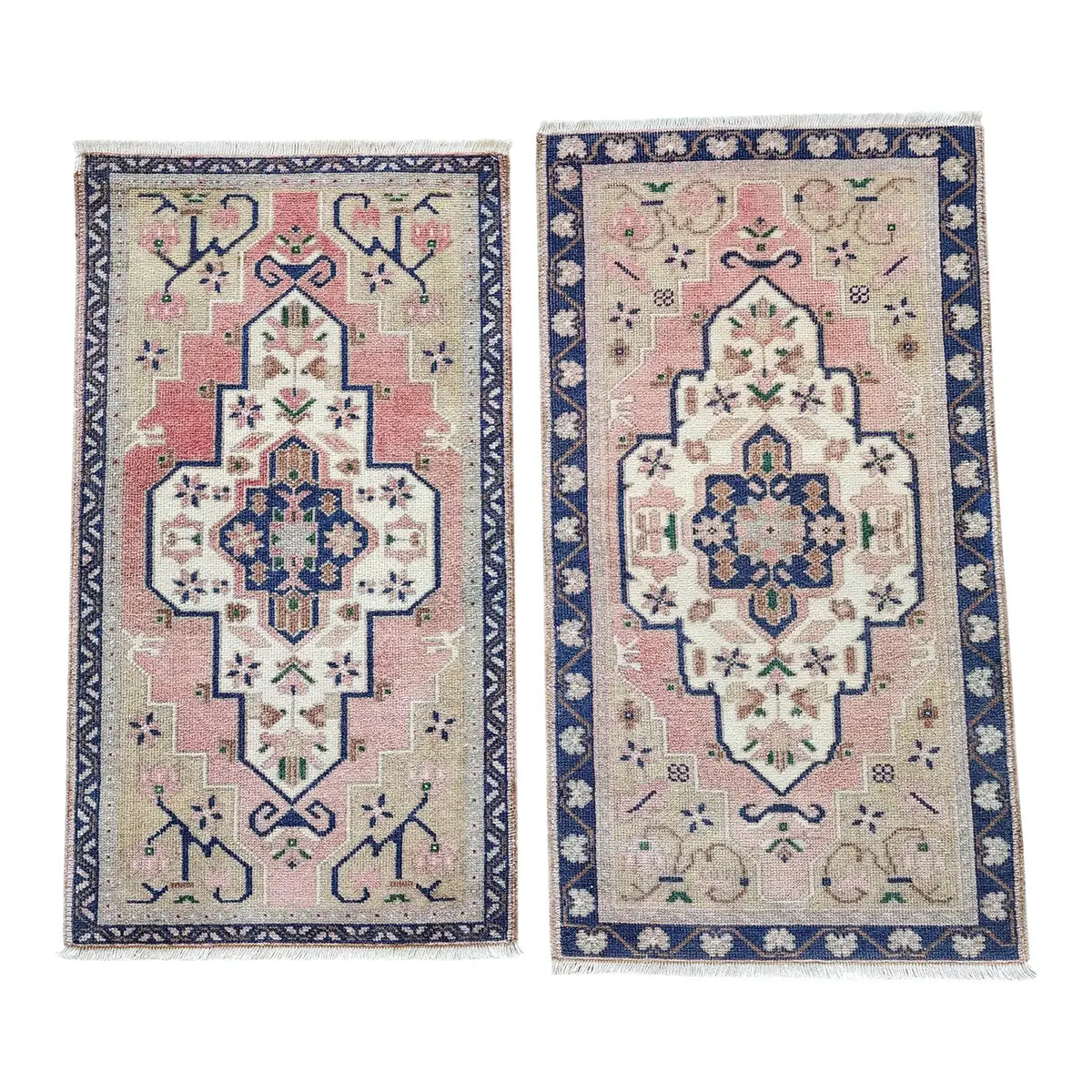Vintage Türk Yastık Halı 2'li Set 55 x 98 cm