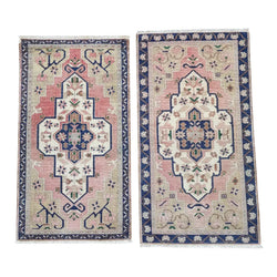 Vintage Türk Yastık Halı 2'li Set 55 x 98 cm