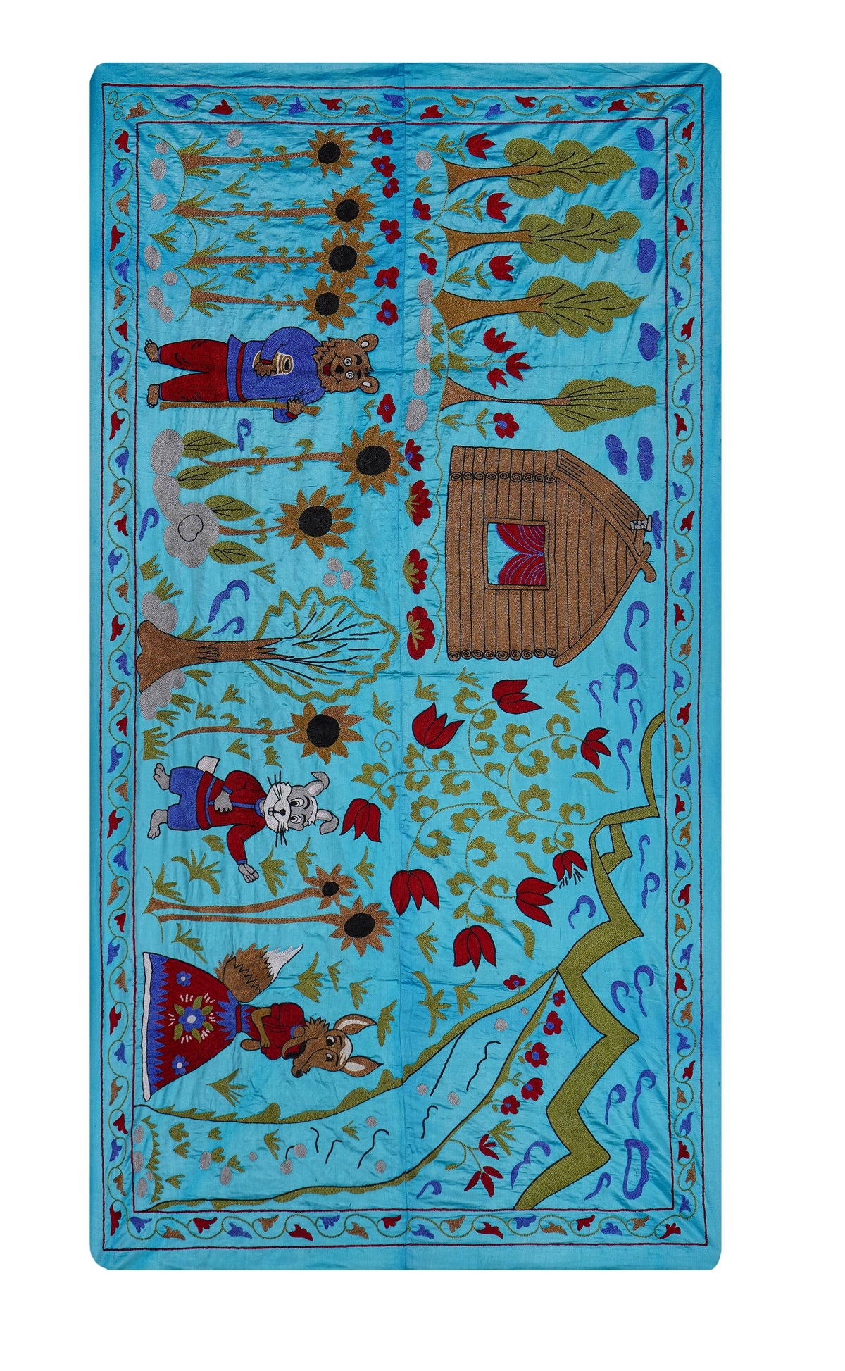 El İşlemesi Suzani Duvar Örtüsü 103 x 190 cm