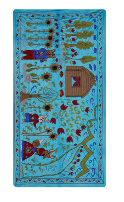 El İşlemesi Suzani Duvar Örtüsü 103 x 190 cm