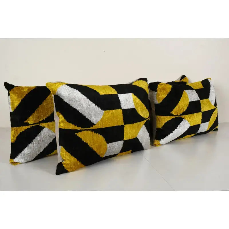 İpek Ikat Kadife Kırlent Kılıfı 2'li Set 40 x 60 cm