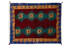 Vintage Türk Damalı Tulu Halı 110 x 132 cm