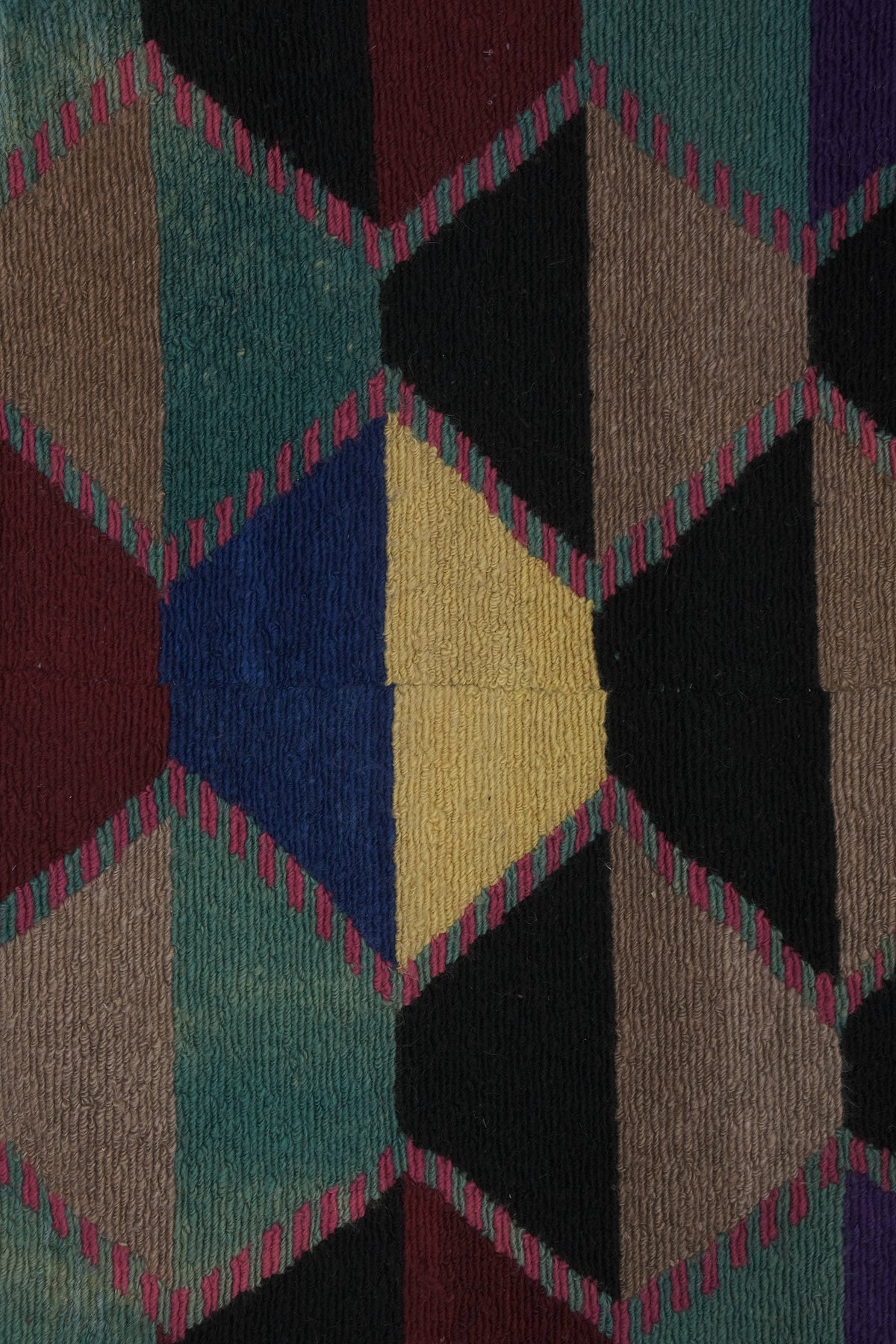 Vintage Türk Damalı Tulu Halı 124 x 141 cm