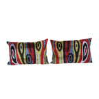 İpek Ikat Kadife Kırlent Kılıfı 2'li Set 40 x 60 cm