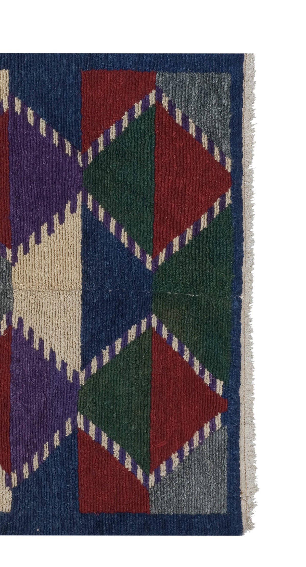 Vintage Türk Damalı Tulu Halı 109 x 136 cm