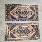 Vintage Türk Yastık Halı 2'li Set 58 x 108 cm