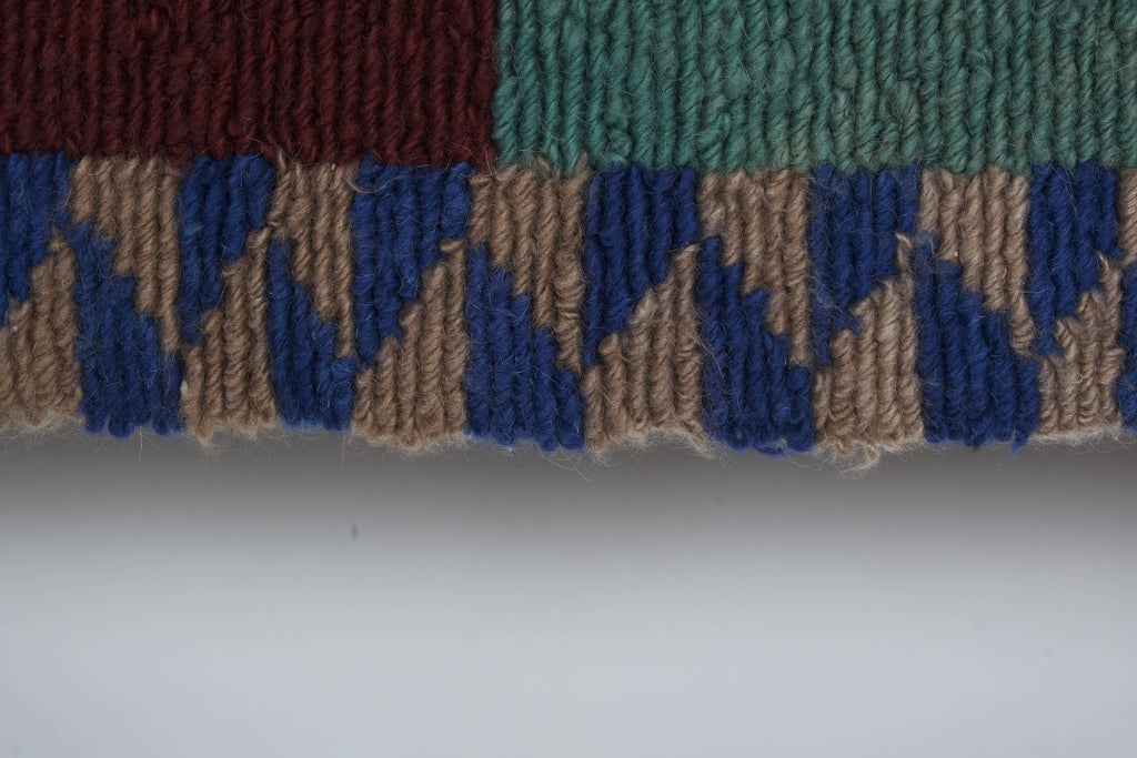 Vintage Türk Damalı Tulu Halı 124 x 141 cm