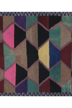 Vintage Türk Damalı Tulu Halı 124 x 141 cm
