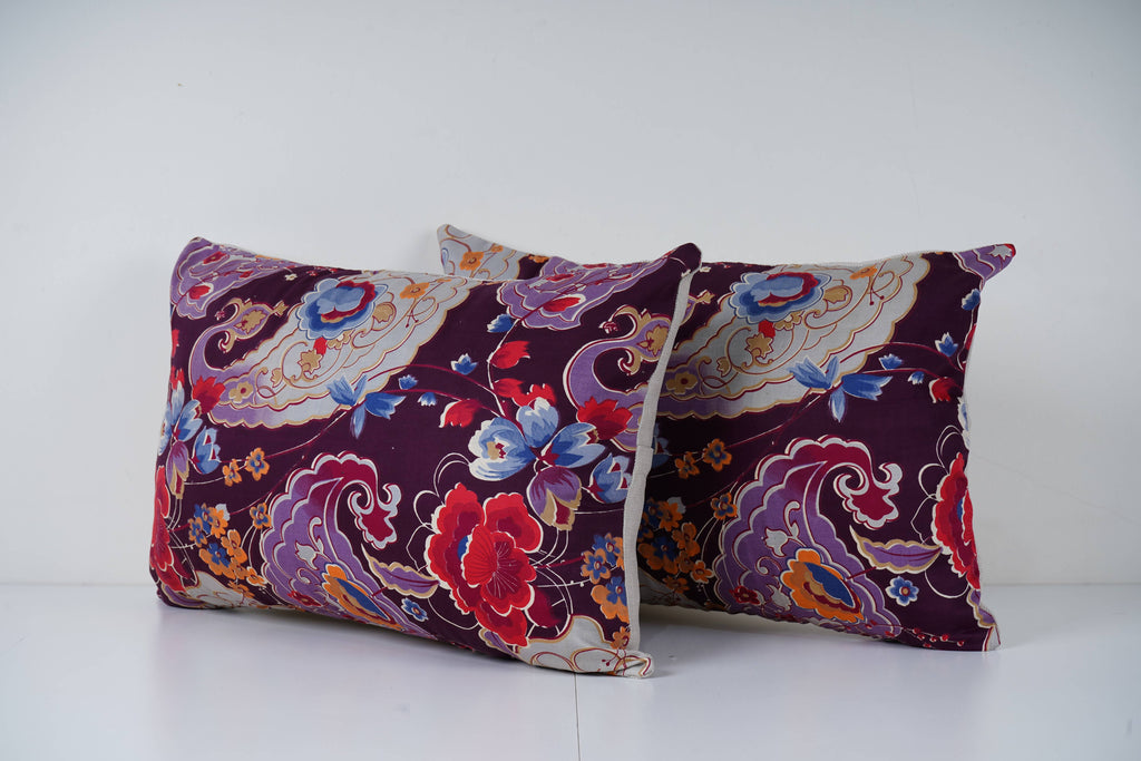 Özbek Baskılı Kırlent Kılıfı 2'li Set 37 x 55 cm