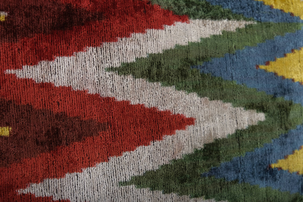 İpek Ikat Kadife Kırlent Kılıfı 2'li Set 63 x 65 cm