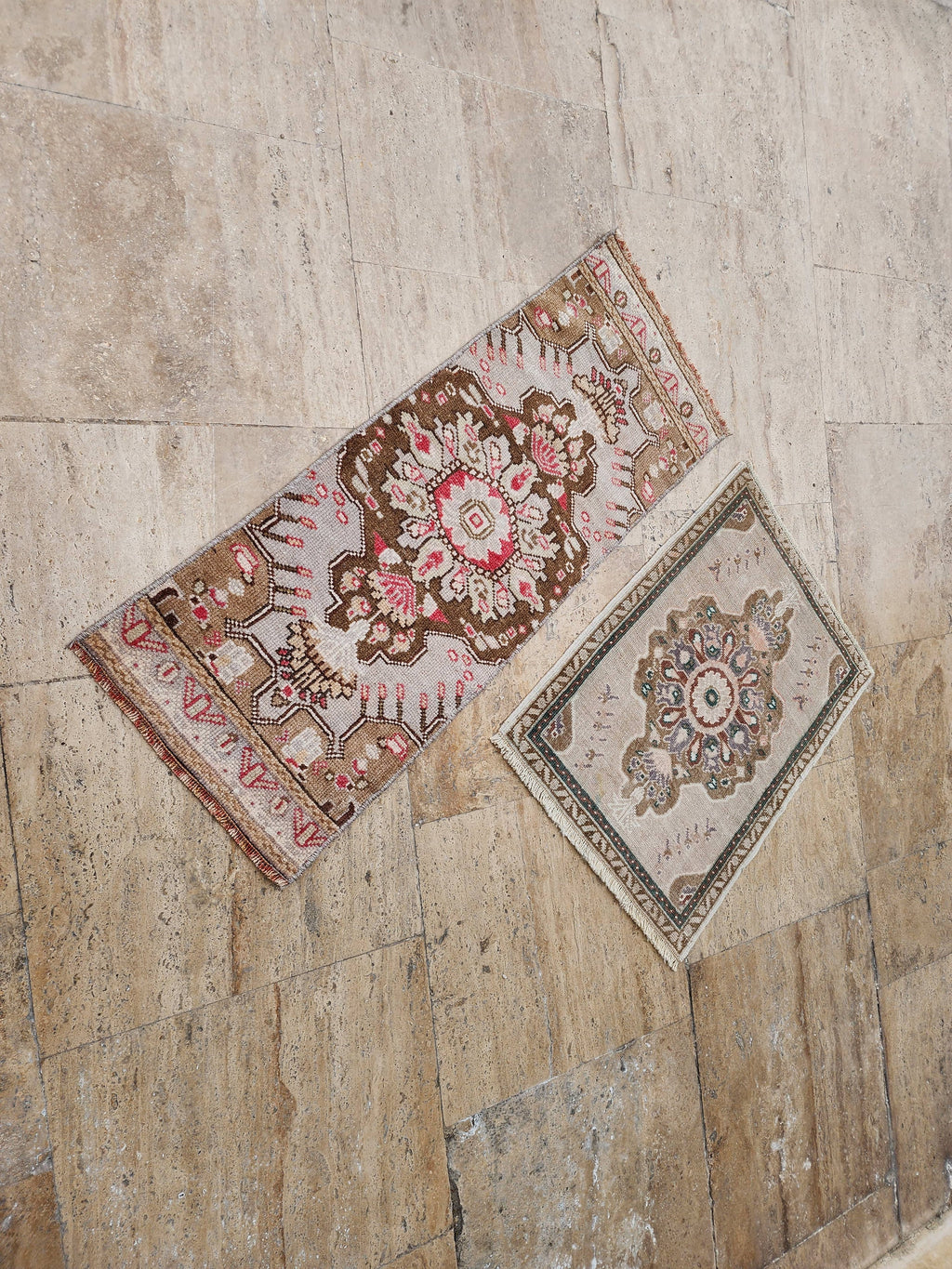 Vintage Türk Yastık Halı 2'li Set 51 x 66 cm