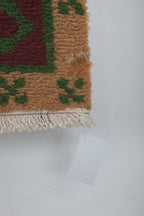 Vintage Türk Damalı Tulu Halı 121 x 156 cm