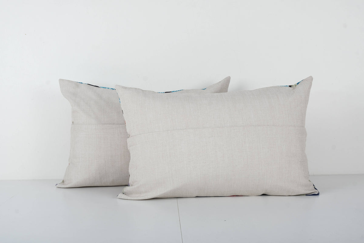 Özbek Baskılı Kırlent Kılıfı 2'li Set 37 x 55 cm