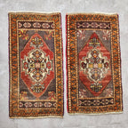 Vintage Uşak Yastık Halı 2'li Set 52 x 93 cm