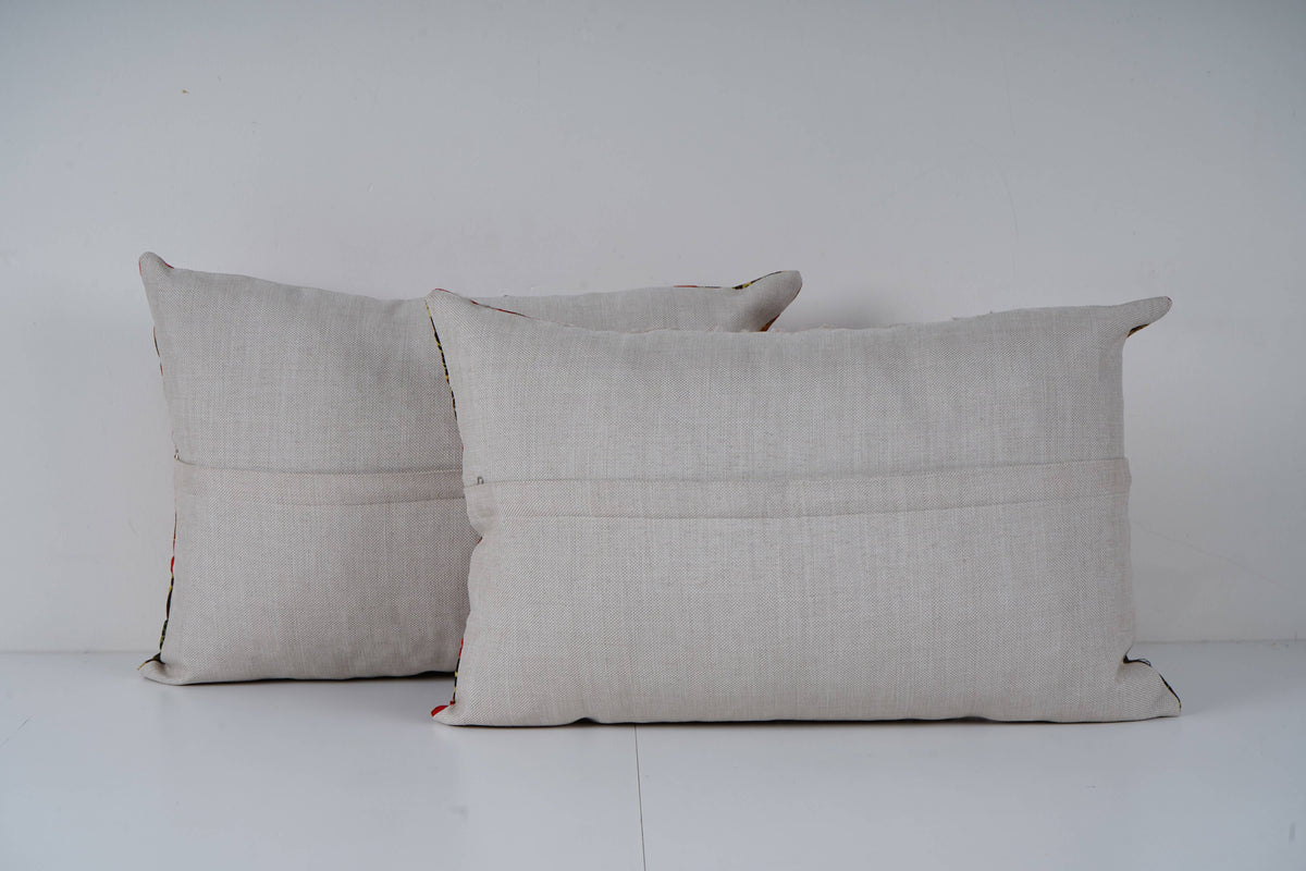 Özbek Baskılı Kırlent Kılıfı 2'li Set 38 x 55 cm