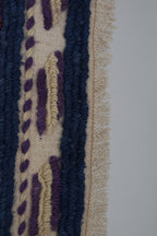 Vintage Türk Damalı Tulu Halı 109 x 136 cm