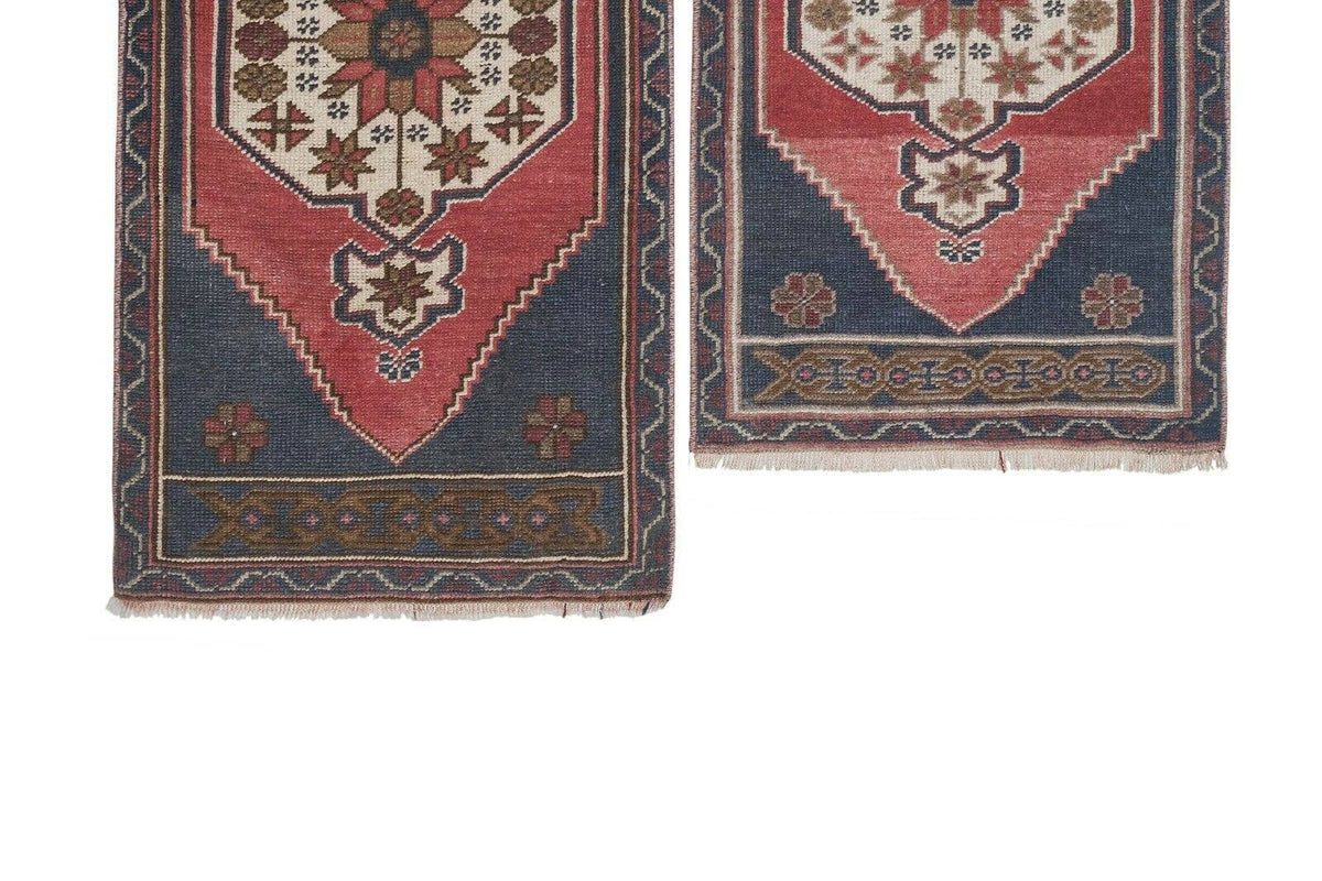 Vintage Türk Yastık Halı 2'li Set 57 x 97 cm