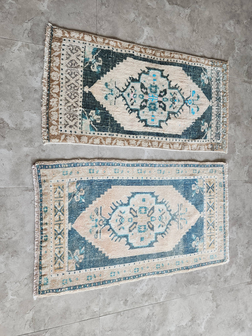 Vintage Türk Yastık Halı 2'li Set 51 x 97 cm