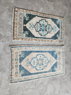 Vintage Türk Yastık Halı 2'li Set 51 x 97 cm