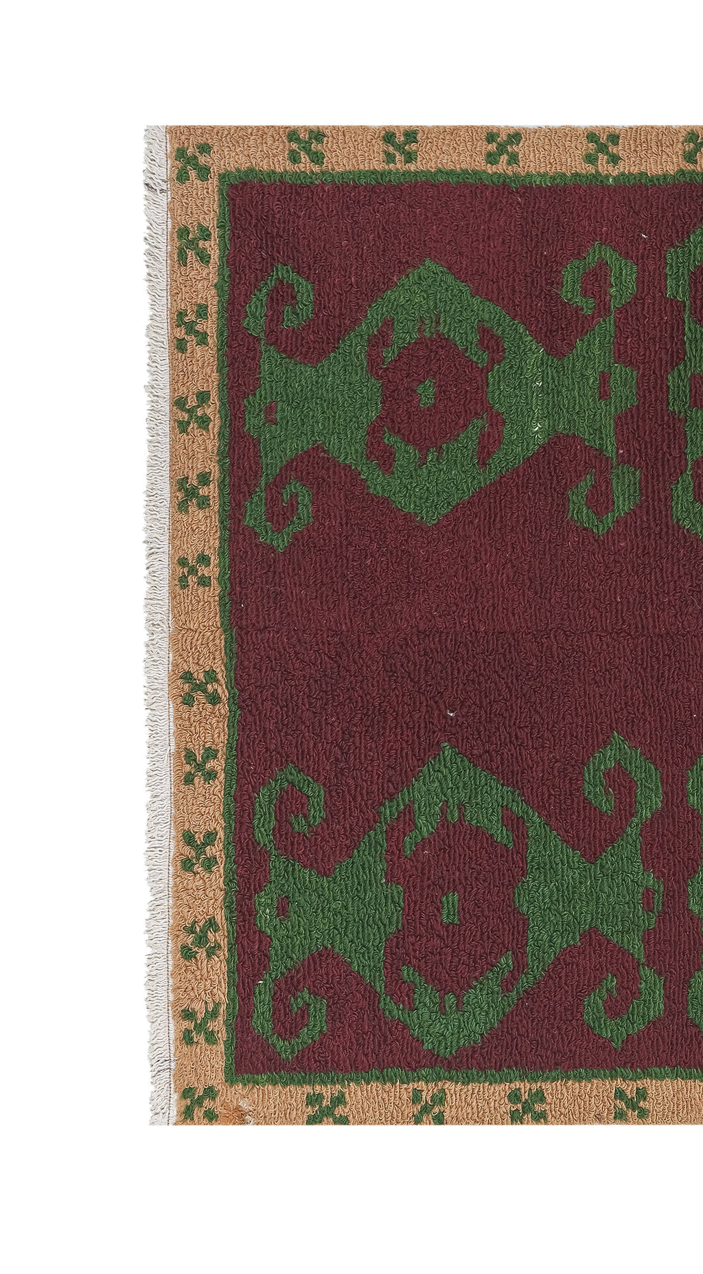 Vintage Türk Damalı Tulu Halı 121 x 156 cm