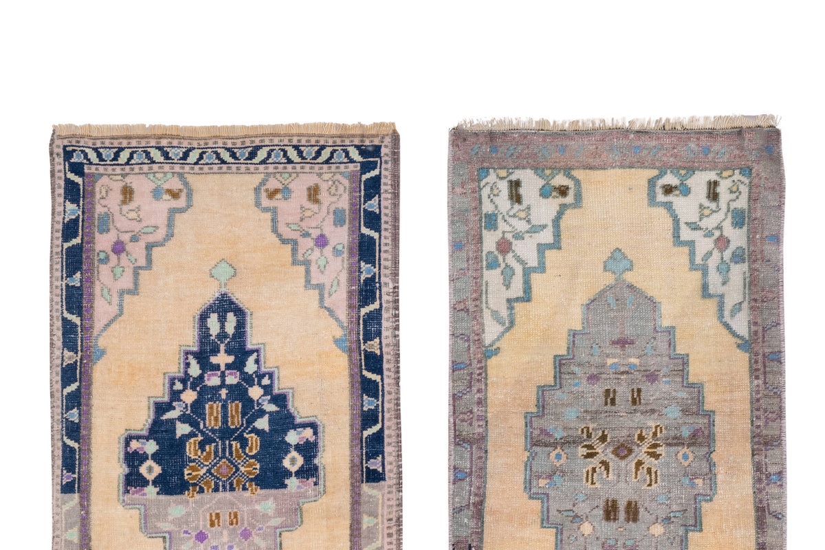 Vintage Türk Yastık Halı 2'li Set 50 x 100 cm