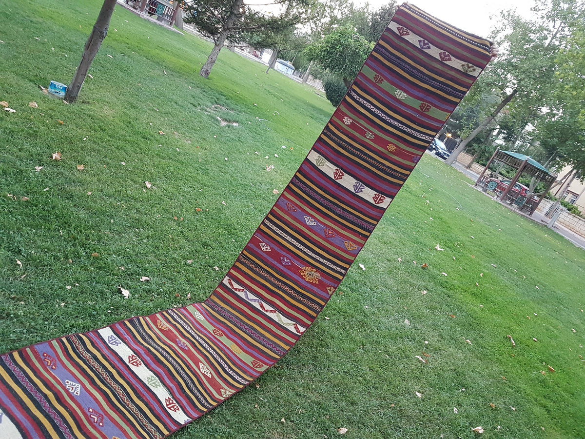 Vintage Kilim Yolluk 63 x 637 cm