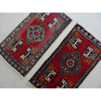 Vintage Türk Yastık Halı 2'li Set 53 x 104 cm