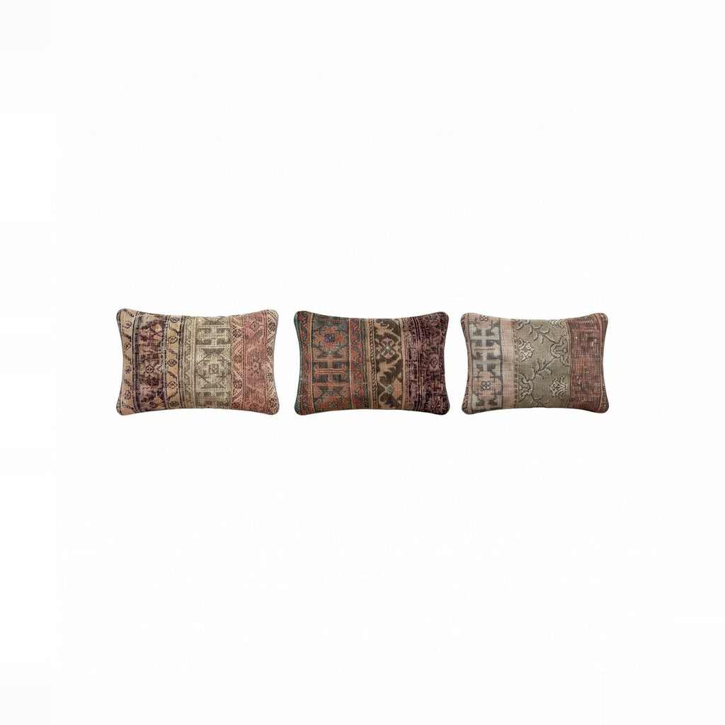 Türk Halı Kırlent Kılıfı 3'li Set 40 x 60 cm