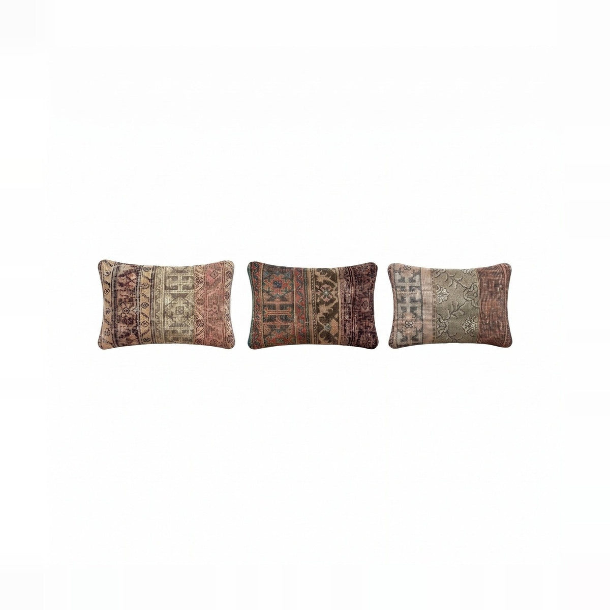 Türk Halı Kırlent Kılıfı 3'li Set 40 x 60 cm