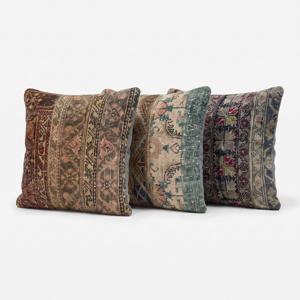 Türk Halı Kırlent Kılıfı 3'li Set 60 x 60 cm