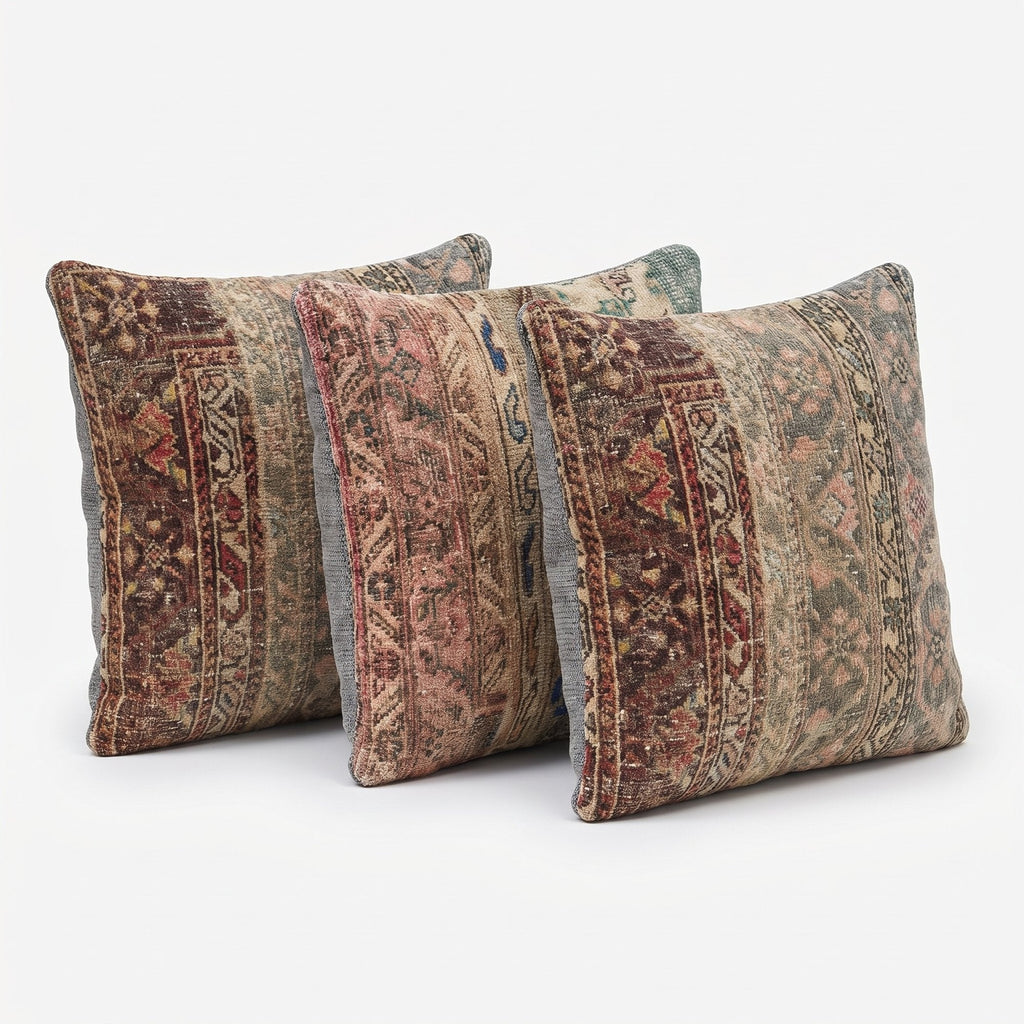 Türk Halı Kırlent Kılıfı 3'li Set 60 x 60 cm