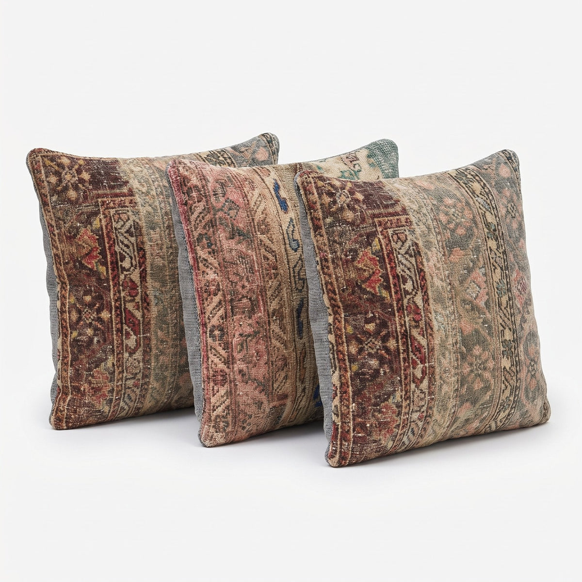 Türk Halı Kırlent Kılıfı 3'li Set 60 x 60 cm