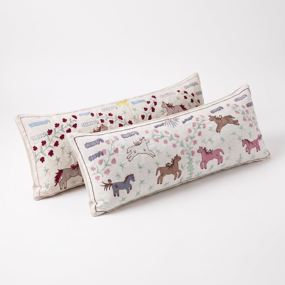 Özbek Suzani Kırlent Kılıfı 2'li Set 45 x 132 cm