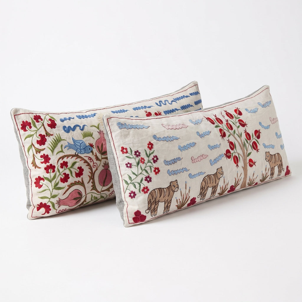 Özbek Suzani Kırlent Kılıfı 2'li Set 45 x 138 cm